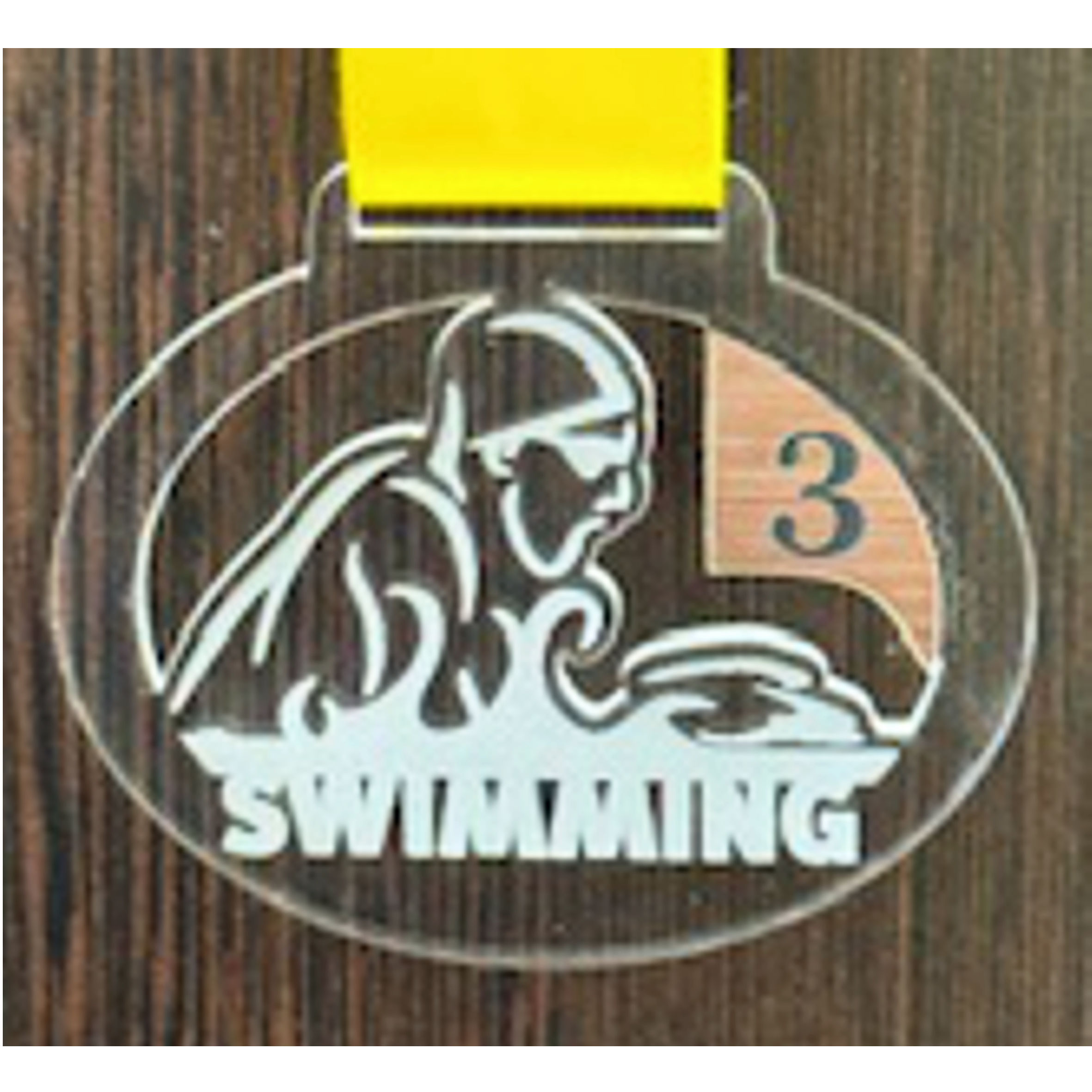 Swimming Medals Clear with Bronze - 40 Units