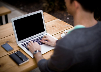 Typing on Laptop