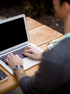 Typing on Laptop