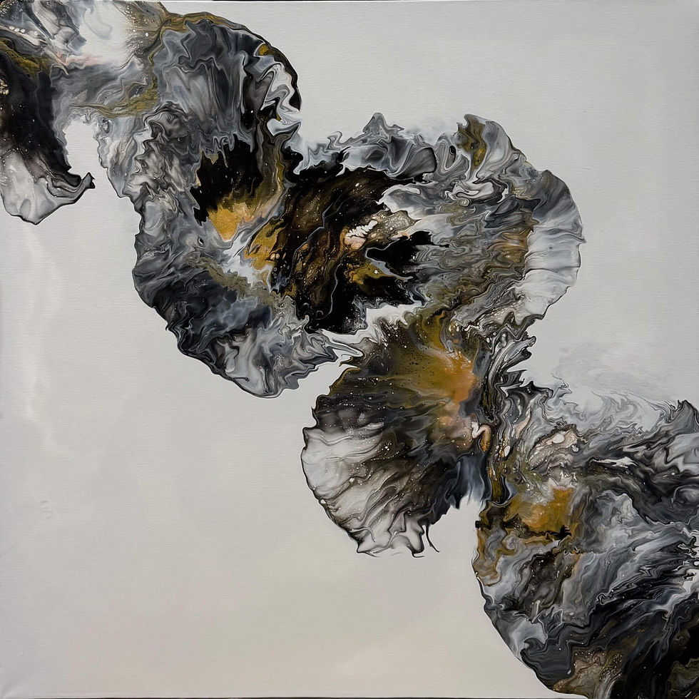 Cuadro Triptico Horizontes de Humo y Oro Pintura Fluida Abstracto Acrilicos