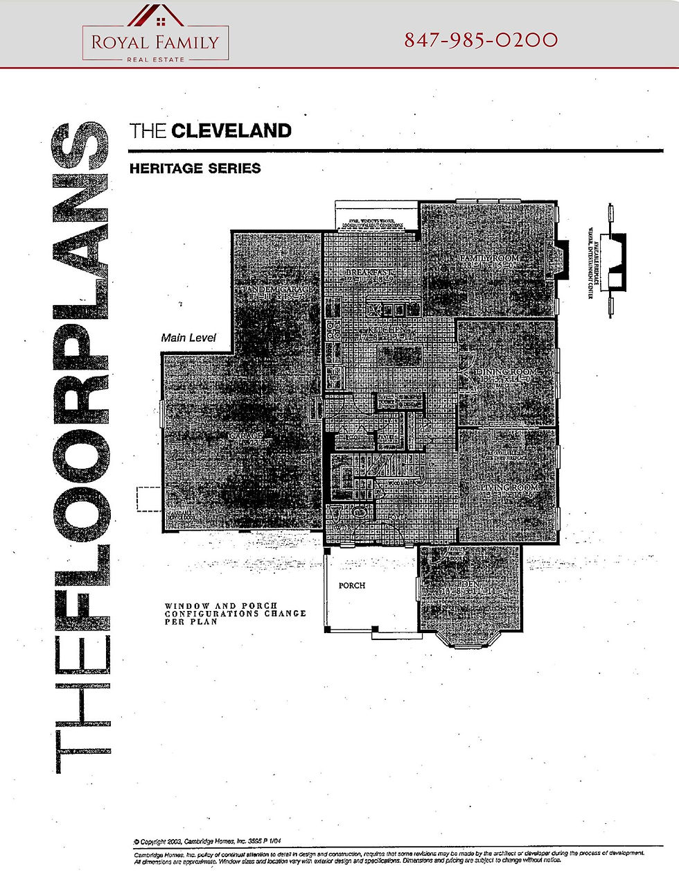 The Cleveland Floor Plans in Lionsgate
