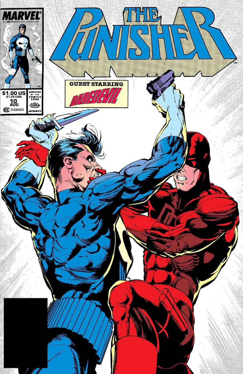 Capa de The Punisher v2.#!0, que representa uma luta entra o Justiceiro e o Demolidor