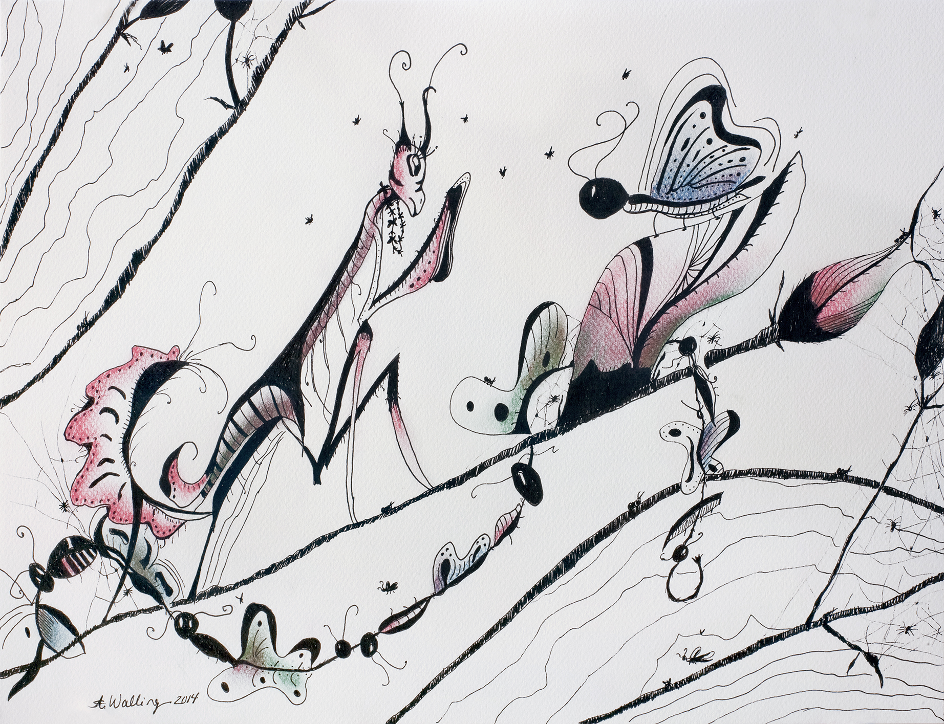 The Mantis Makes a Butterfly Garland