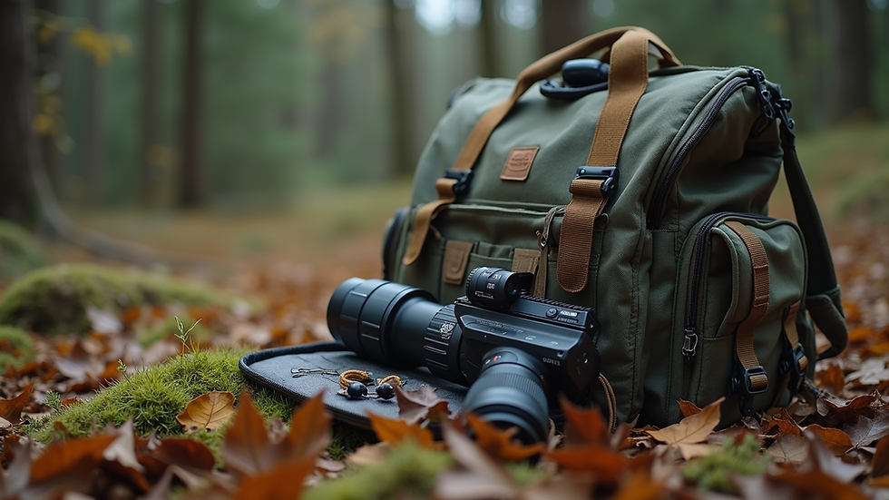 Close-up view of a well-organized bug out bag with essential survival items