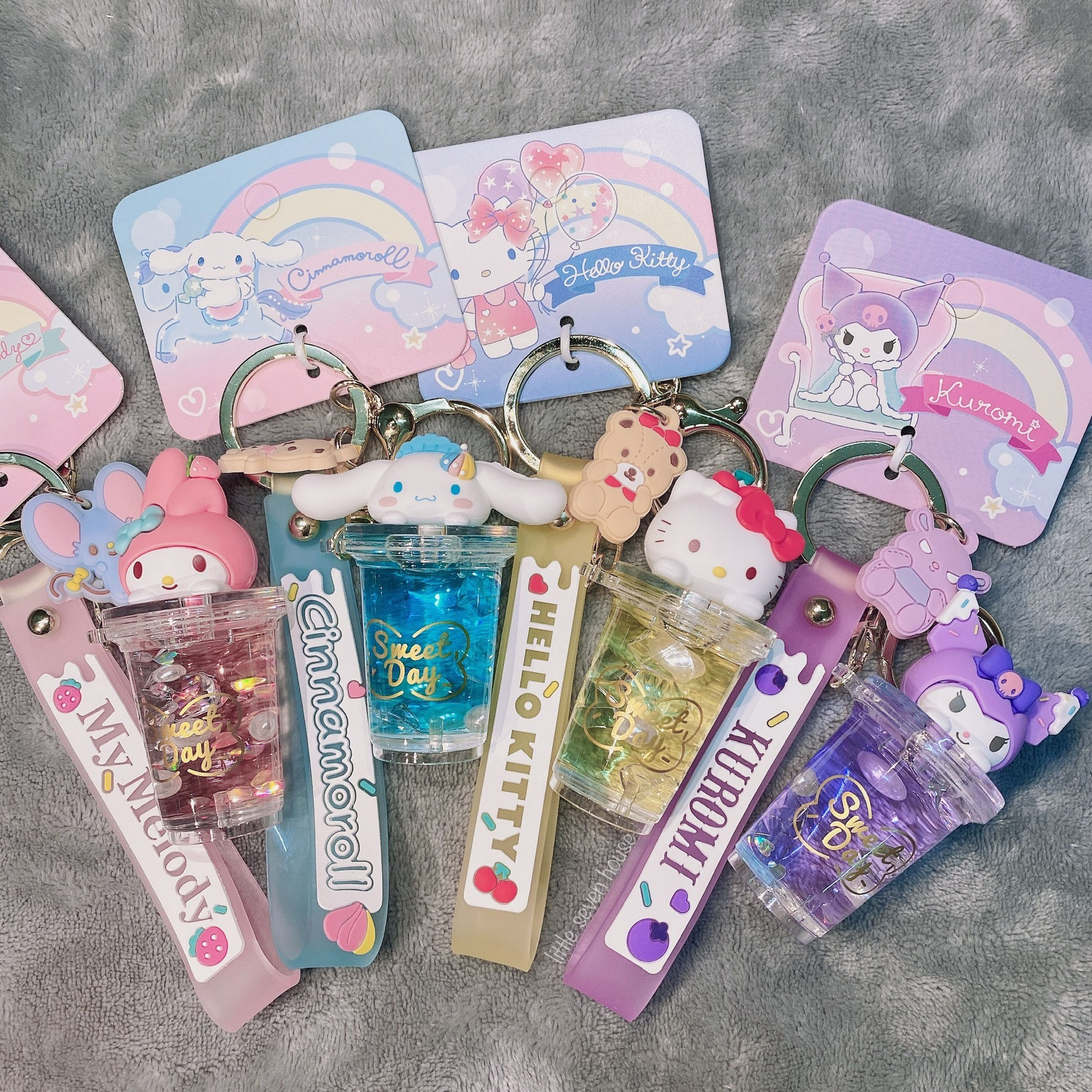 Sanrio Characters Liquid Keychain | Boba Edition