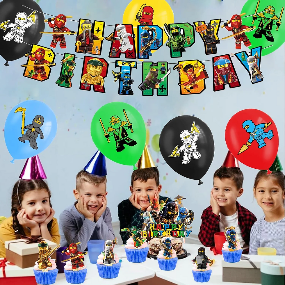 Thumbnail: Ninjago Balloon Party Cake Topper Birthday Banner Set