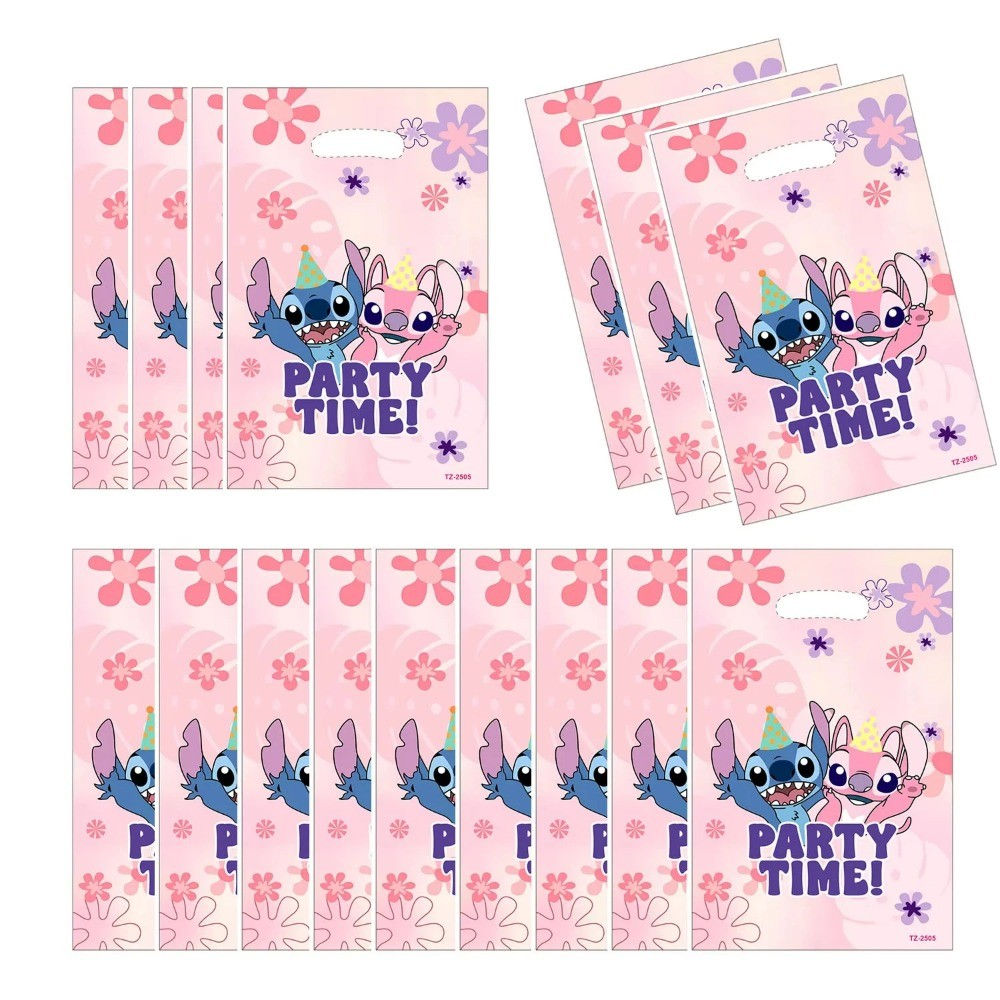 Pink Lilo Stitch Angel Party Bag Treat Bag Birthday Return Gift Favour Bag