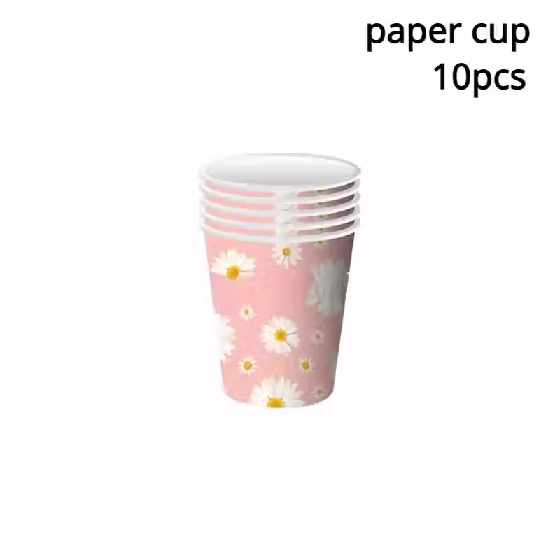 Thumbnail: Pink Daisy Girl Tea Party 1st Year Milestone Birthday Baby Gender Shower Cutlery