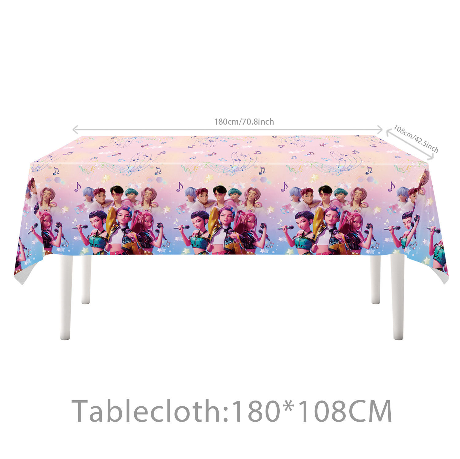 Kpop Demon Hunter Birthday Party Tableware Tablecloth