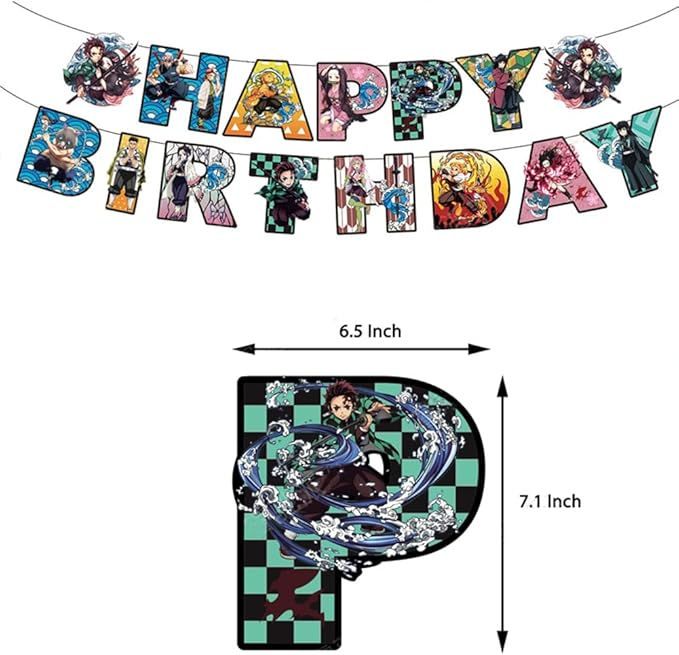 Thumbnail: New Demon Slayer Birthday Party Decoration Banner Balloon Cake Party Set