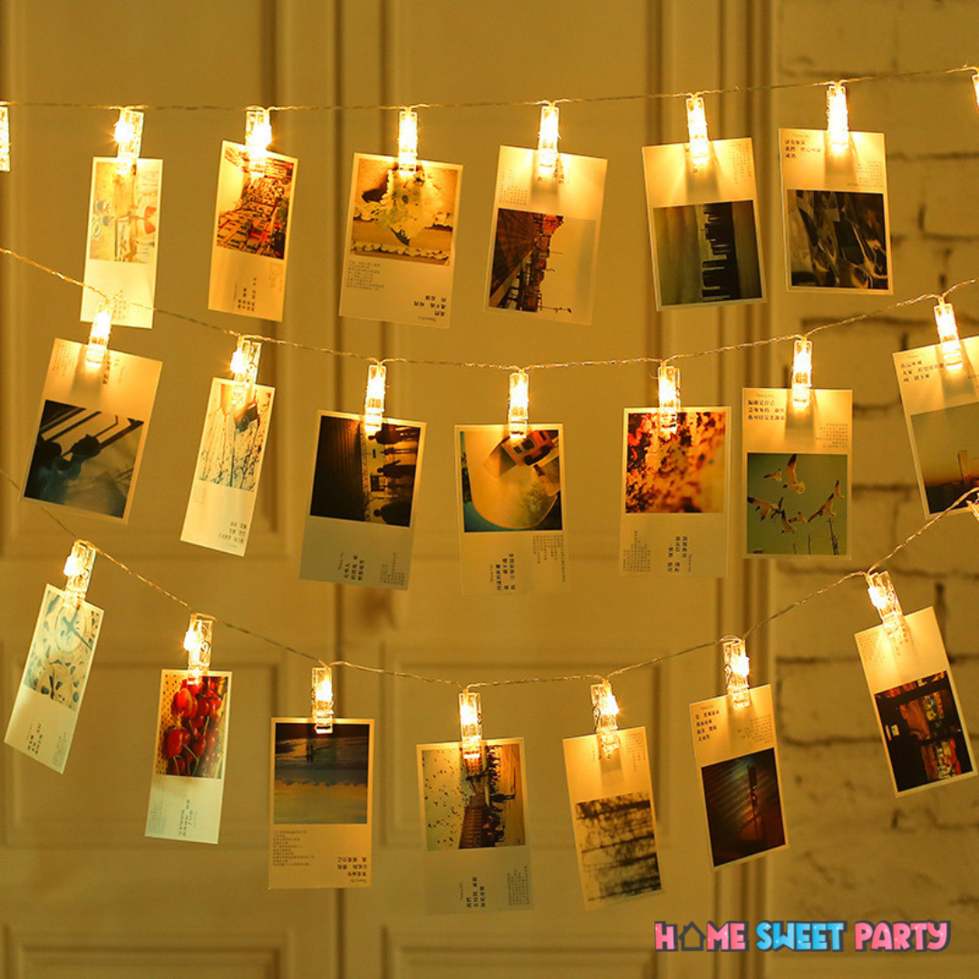 LED Photo Clip String Lights Battery Power