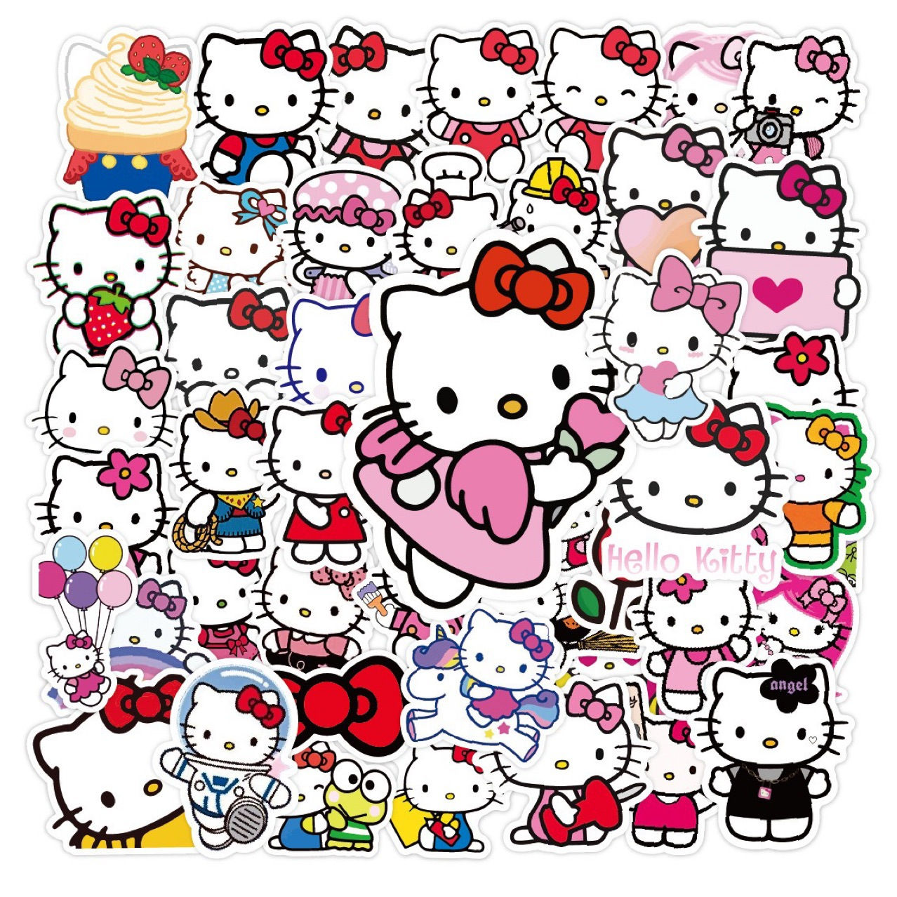 50pcs Hello Kitty Stickers Birthday Party Favor Loot Bag Gift