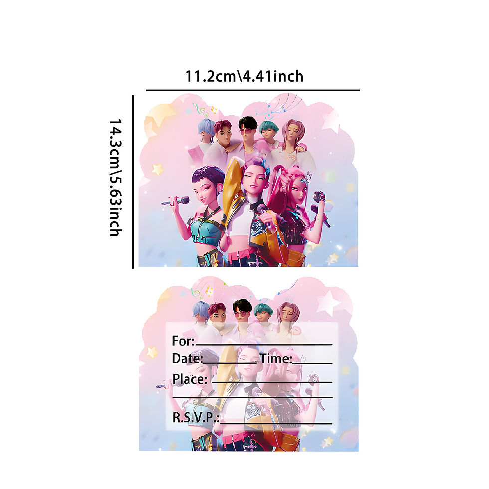 Kpop Demon Hunter Invitation Card Birthday Party Invitations Decorations