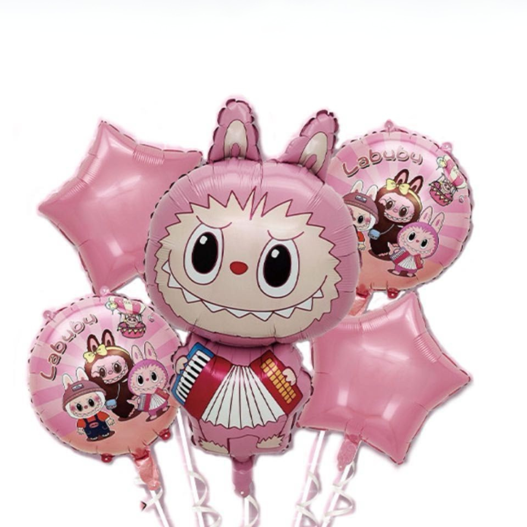 Trending Cute Labubu Foil Balloon Kids Birthday Party Decoration