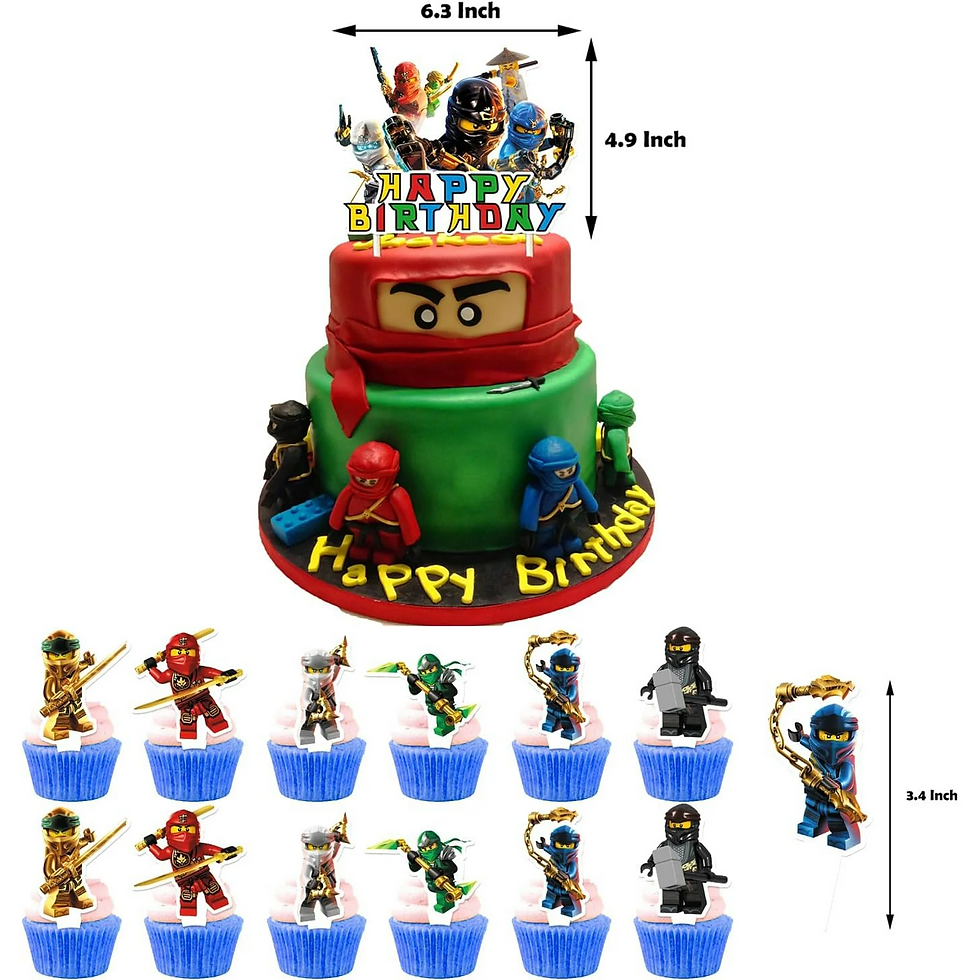 Thumbnail: Ninjago Balloon Party Cake Topper Birthday Banner Set