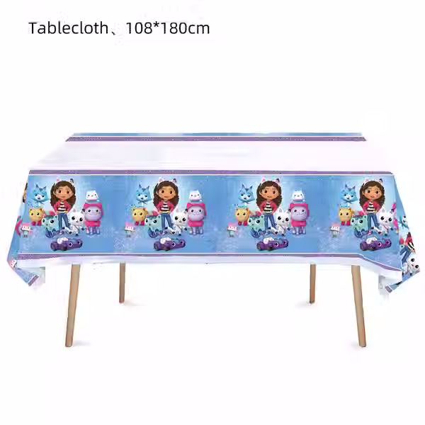 Gabby's Dollhouse Tablecloth Children Birthday Party Decoration