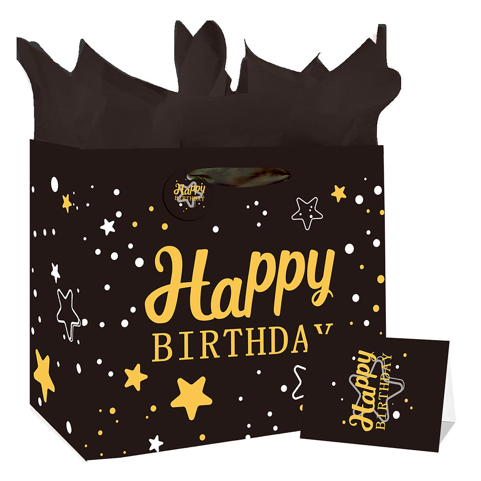 Happy Birthday Large Gift Bag with Handles – Black