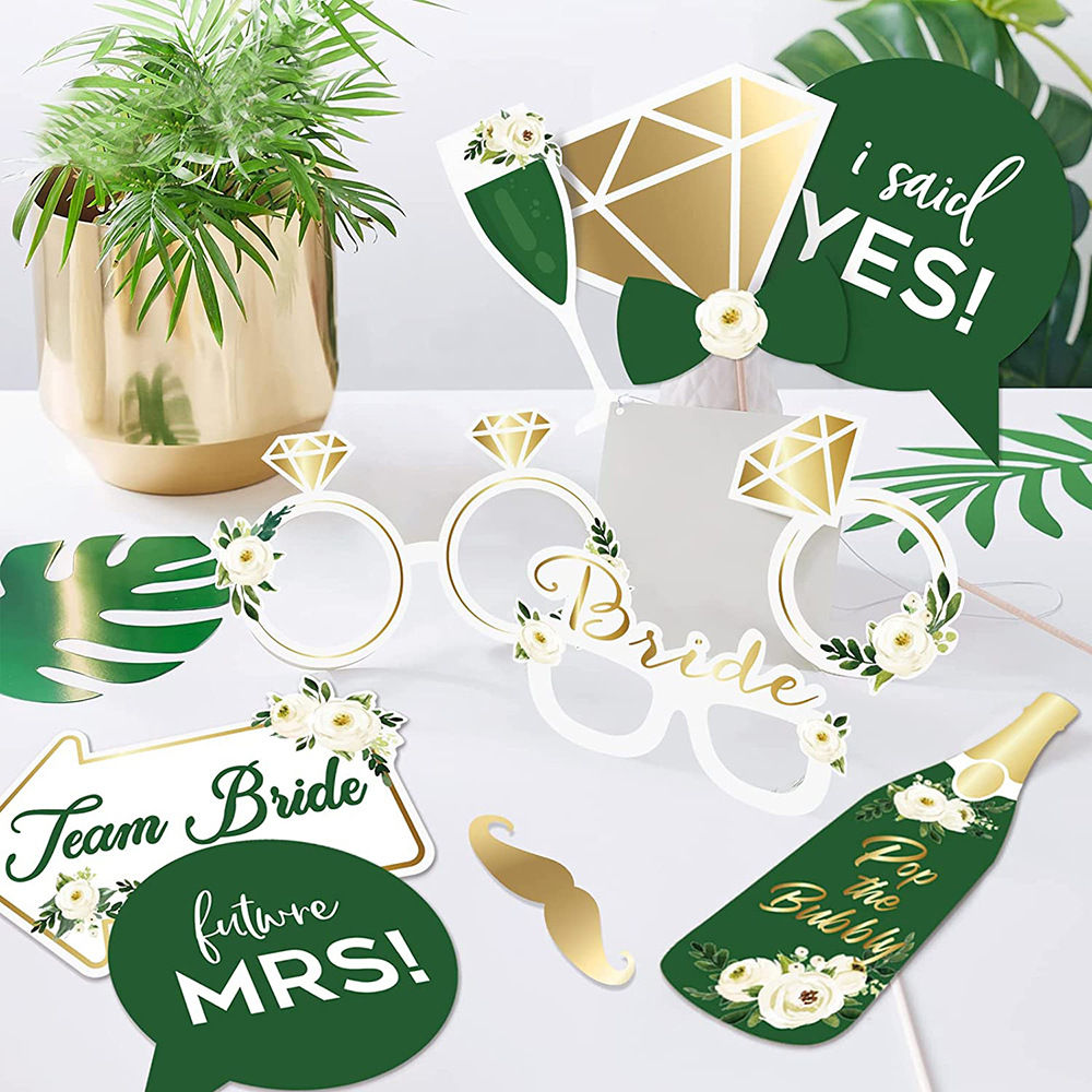 Greenery 12pcs Photo Props Wedding Hens Party Bride to Be Bridal Shower