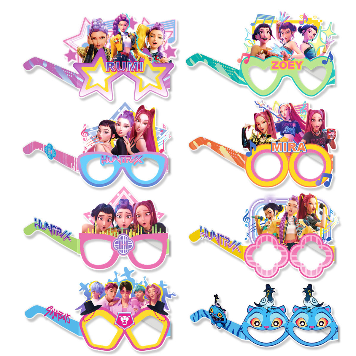 KPop Demon Hunters Paper Glasses Photo Booth Props