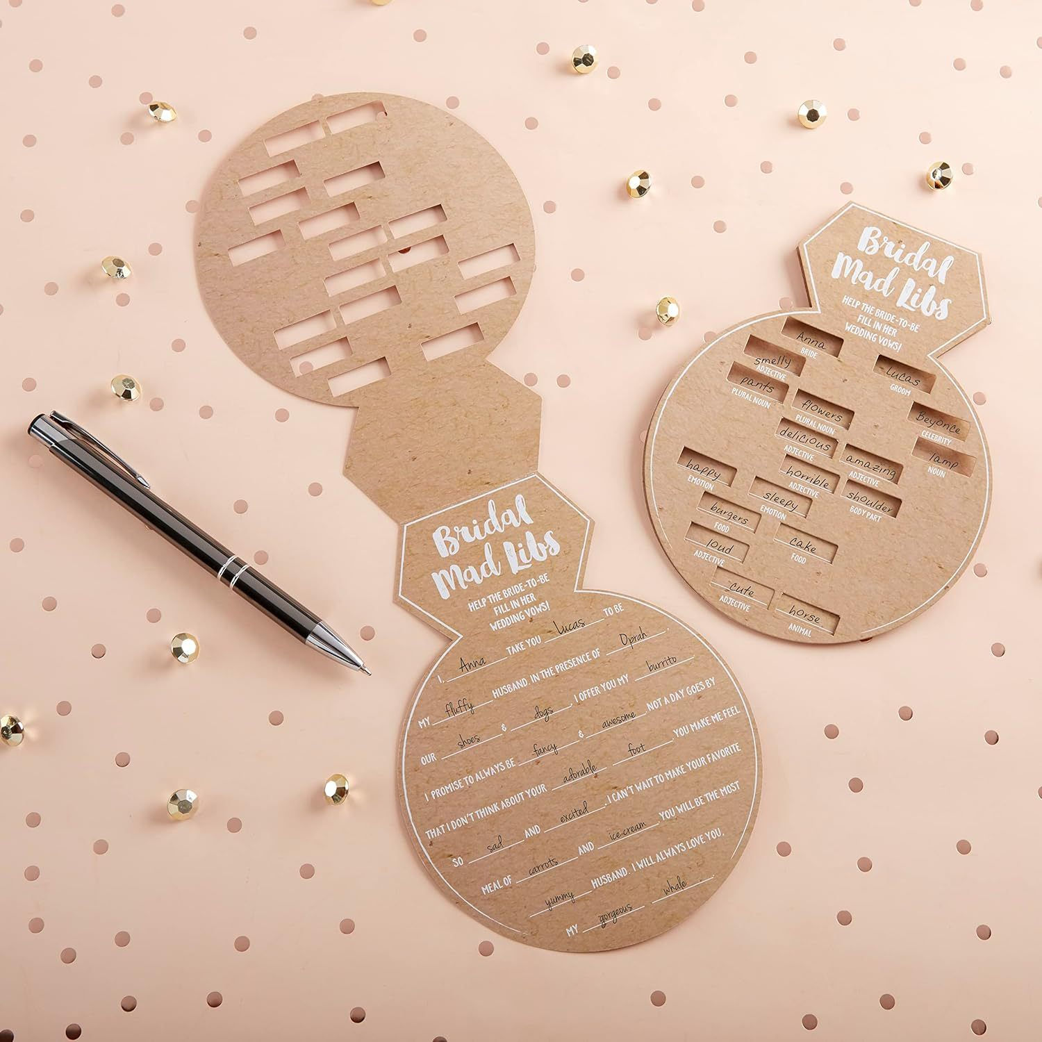 Bridal Mad Libs Bachelorette Hens Party Decorations Wedding Game Card