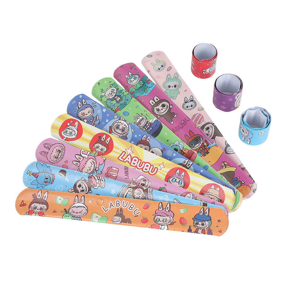 12pcs Labubu Slap Bracelets Kids Birthday Party Favors Goodie Bag Toys