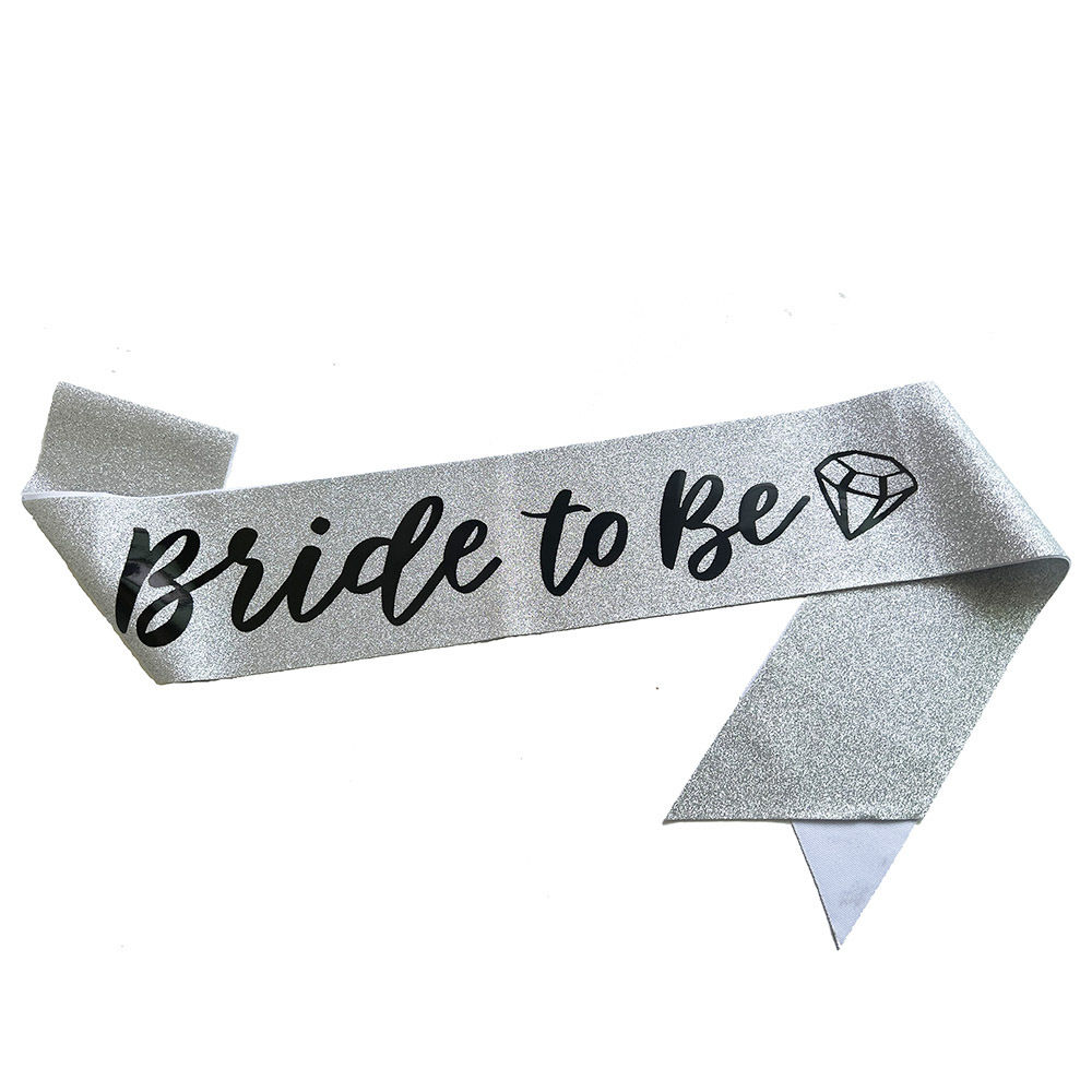 Bride to Be Glitter Silver Sash – Hens Party Accessory