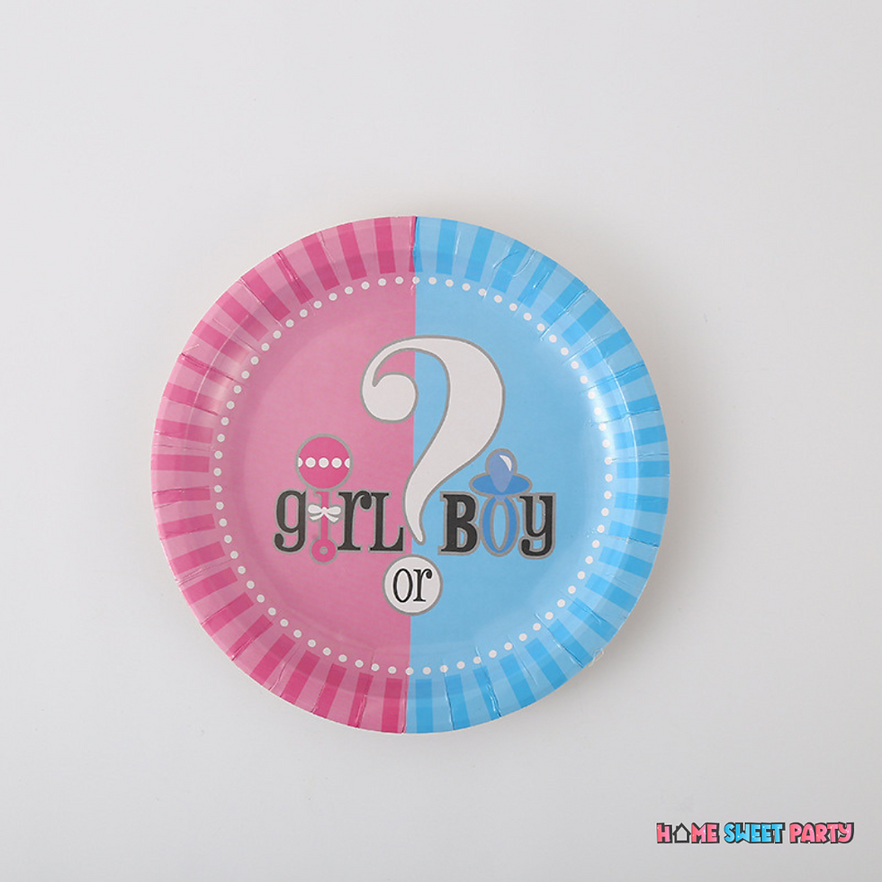 Thumbnail: 136pcs Gender Reveal Baby Shower Baby Gender Tableware Set - 16 Essential Items