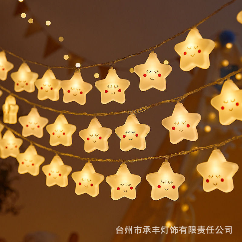Light String Star Shape for Nursery Kids Bedroom Night Light Party Decor