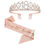 Thumbnail: Rose Gold Glitter Sash and Crown for 18th Birthday Party Decoration