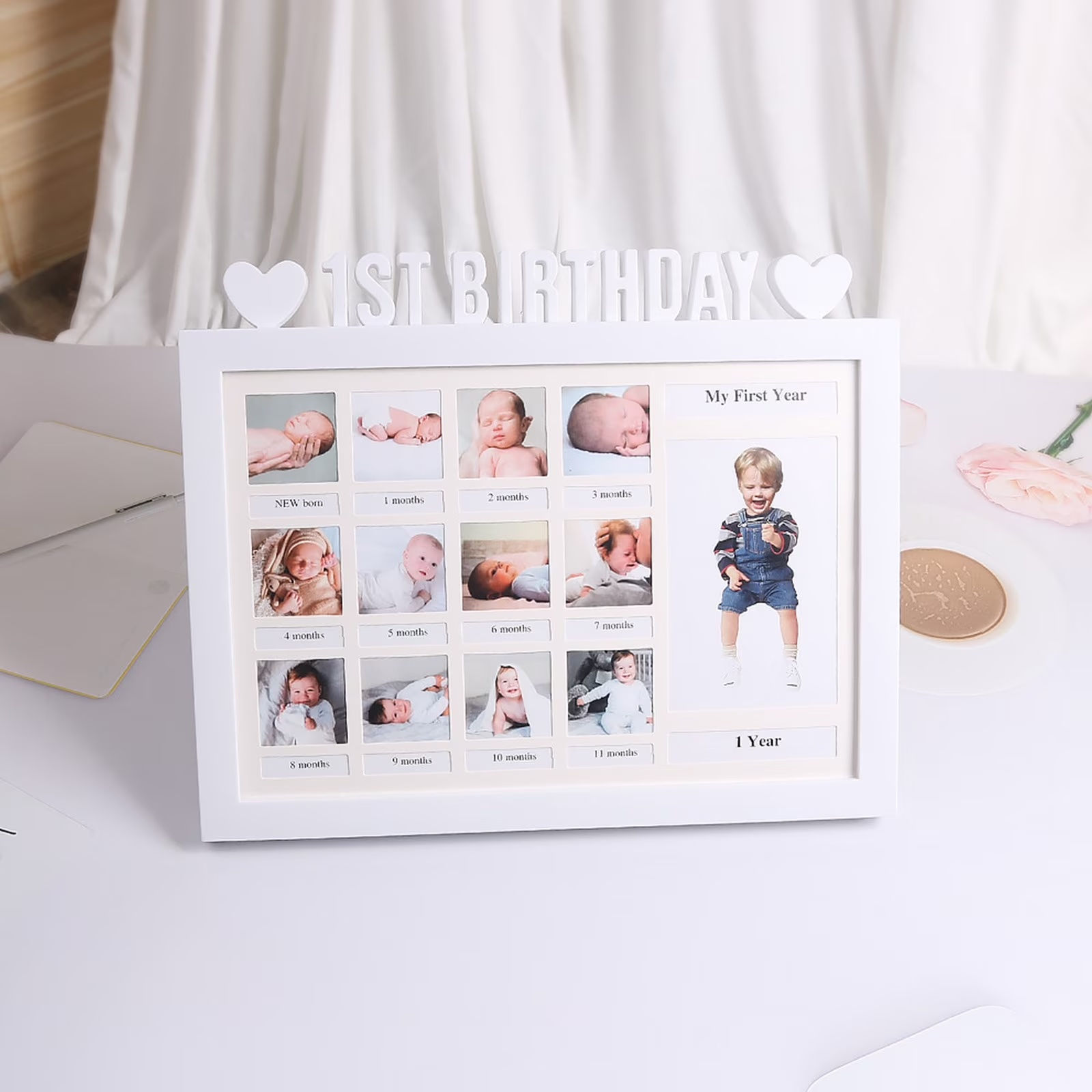 1st Birthday Baby Growth Record Photo Frame – One Birthday Keepsake Frame