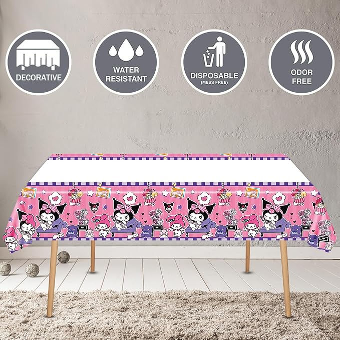 Thumbnail: Kuromi Sanrio Cups Plates Tablecloth Birthday Decorations Kid Girl Birthday