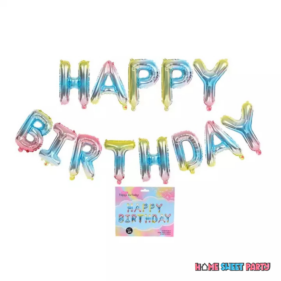 Thumbnail: Happy Birthday Foil Balloon Banner Set