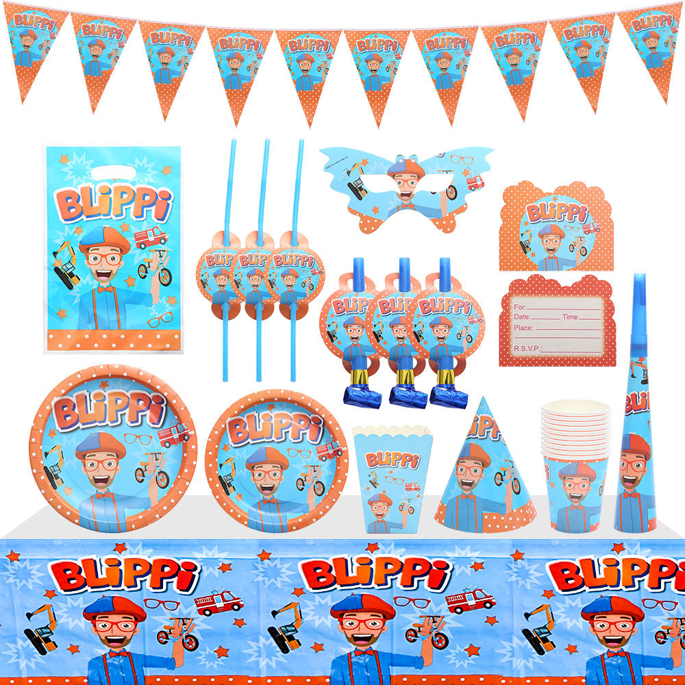 Blippi Teacher Birthday School Party Tableware Decoration