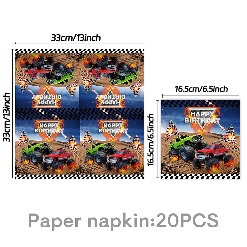 Thumbnail: 8pcs Monster Truck Make-A-Face Birthday Party Activity Game Favor Loot
