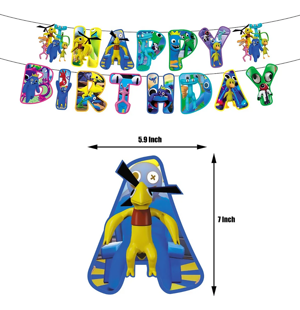 Thumbnail: Rainbow Friends 2 Balloon Party Cake Topper Birthday Banner Set