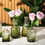 Thumbnail: Gradient GREEN Flower Glass Bud Vase Elegant Wedding Centrepiece Party Decor