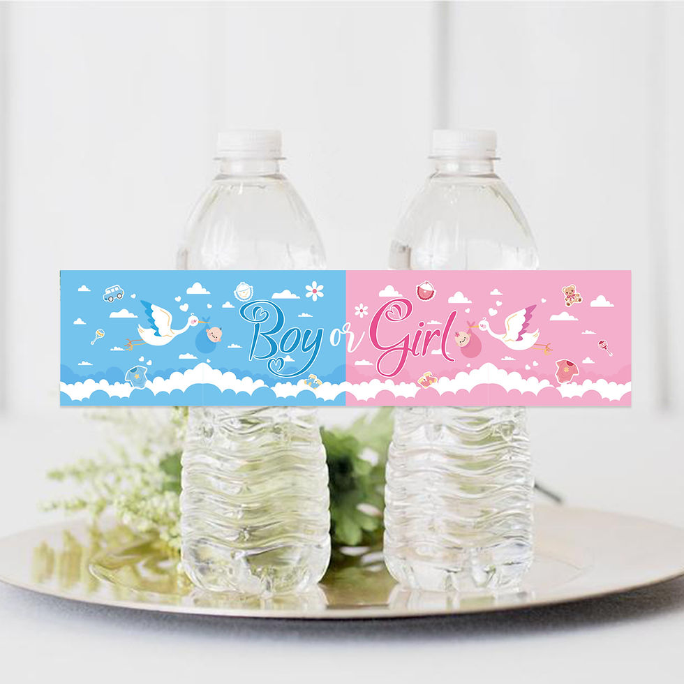 Thumbnail: It's a Boy - Gender Reveal Baby Shower Decoration Water Bottle Sticker Label