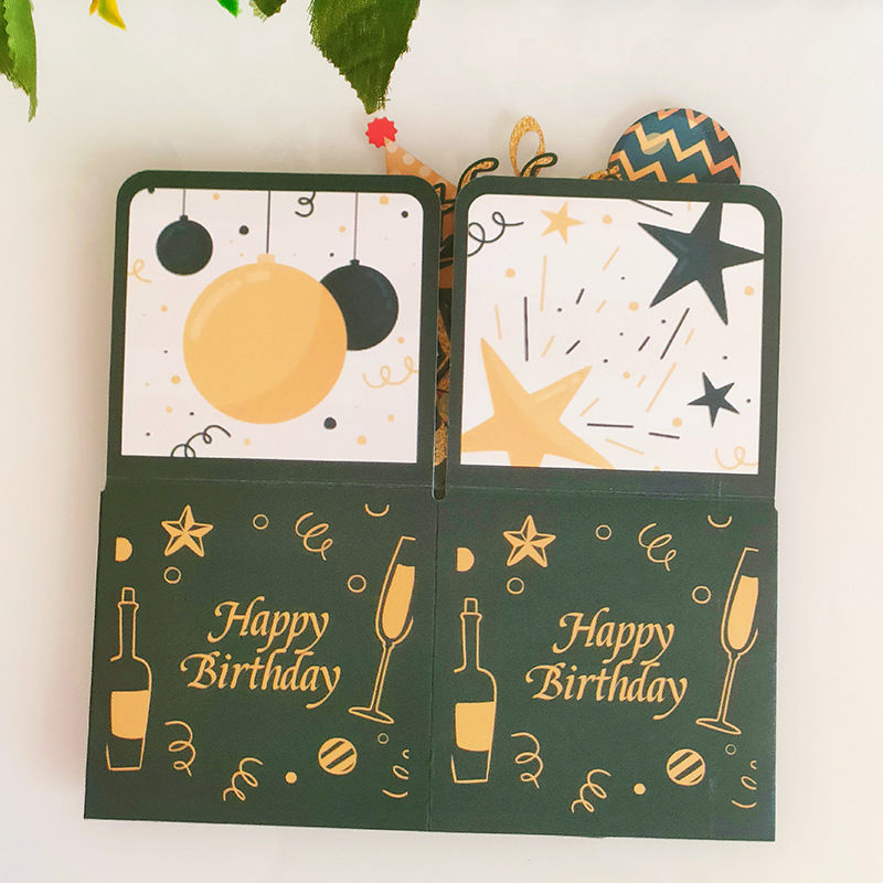 Thumbnail: Green Happy Birthday Surprise Gift Box Card