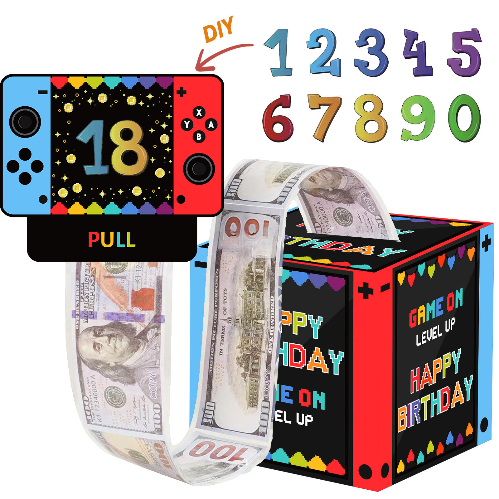 Game Console Birthday Money Box Custom Age Drawout Surprise Gift