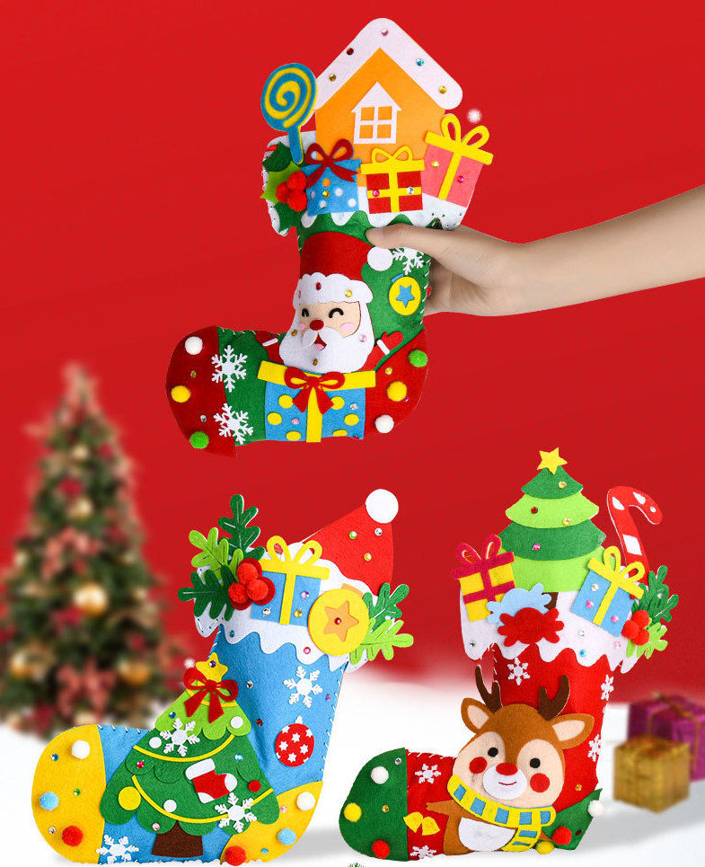 DIY Felt Christmas Stocking Craft Kit Kids Holiday Activity Christmas Gift