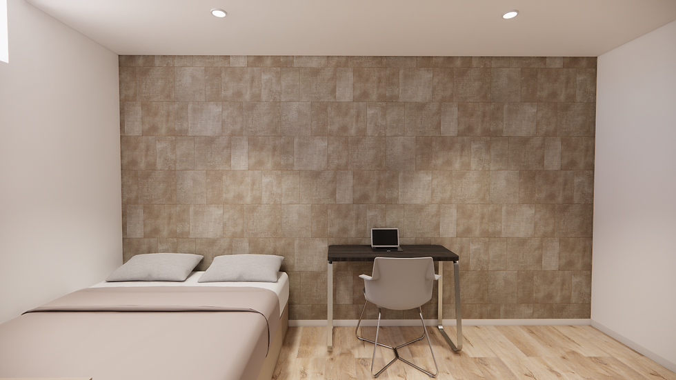 温かみのあるブラウンカラーが心地よさを感じさせる寝室