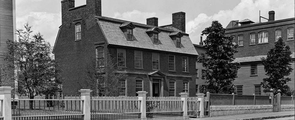 Historic brick Georgian style Derby House at the Salem Maritime National Historic Site