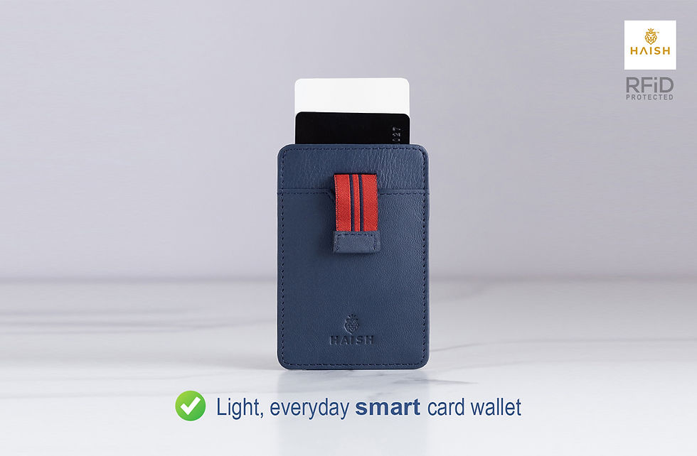 Best leather smart card wallet with RFID protection by Haish