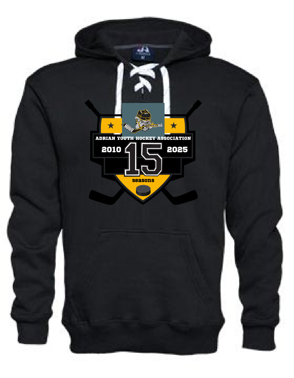 AYHA Lace hoodie back with 15 yr logo