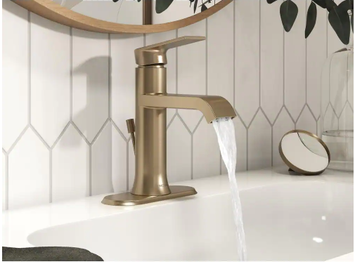 Thumbnail: Genta Single Hole Single-Handle Bathroom Faucet in Spot Resist Brushed Nickel