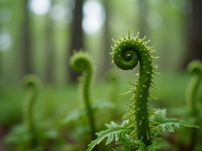 Explorando la naturaleza: buscando helechos cabeza de violín, rampas y puerros silvestres