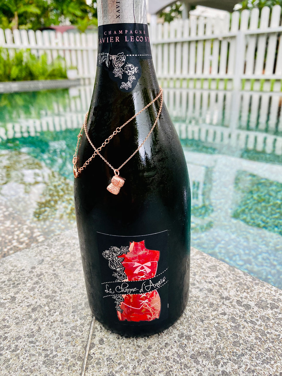 Thumbnail: Champagne bottle &  pendant necklace