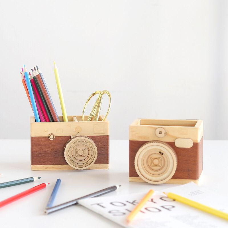 泰國原創 木製惡搞版 相機造型收納筒