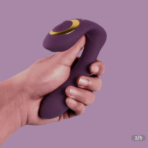 Miniature : OG Wearable Vibrator with Remote Control Purple IN HAND