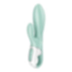 green vibrating dildo with clit stimulator side view